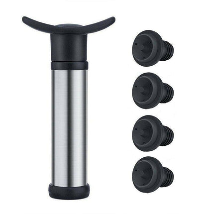 Wine Saver Vacuum Pump Sealer Preserver Set with 4 Valves Air Bottle Stoppers AU - Aimall