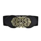 Retro Totem Wide Waistband Elastic Stretch Dress Waist Belt Buckle band Women AU - Aimall