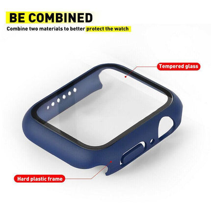 For Apple Watch iWatch Series SE 6 5 4 3 2 1 Case Full Glass Cover 38 40 42 44mm - Aimall