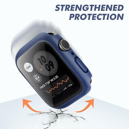 For Apple Watch iWatch Series SE 6 5 4 3 2 1 Case Full Glass Cover 38 40 42 44mm - Aimall