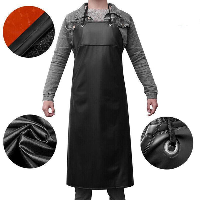 Waterproof Apron PVC Apron Chef Butcher Work Heavy duty Royal Black Best Quality - Aimall