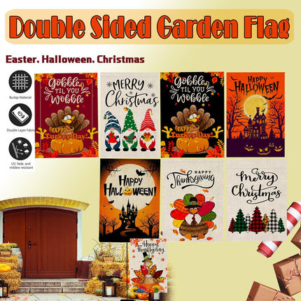 Christmas Halloween Garden Flag House Yard Decorative Double Sided Outdoor AU - Aimall