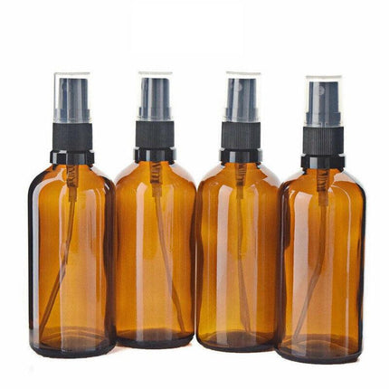 30-100ml Amber Glass Essential Oil Spray Roller Bottles Mist Sprayer Containers - Aimall