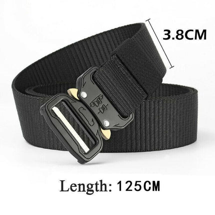 Mens Canvas Outdoor Tactical Belt Heavy Duty Army Waist Web Strap Waistband Hot - Aimall