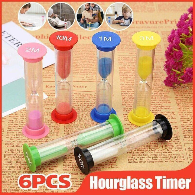 6x Sand Hourglass Timer AU SET-30Second Sandtimer Transparent 30s/1/2/3/5/10Min - Aimall