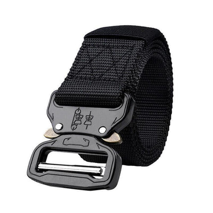 Mens Canvas Outdoor Tactical Belt Heavy Duty Army Waist Web Strap Waistband Hot - Aimall