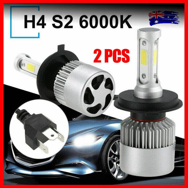 2pcs H4 Car LED Headlight Bulbs Kit Lamp Motorcycle Globes High Low Beam IP65 AU - Aimall