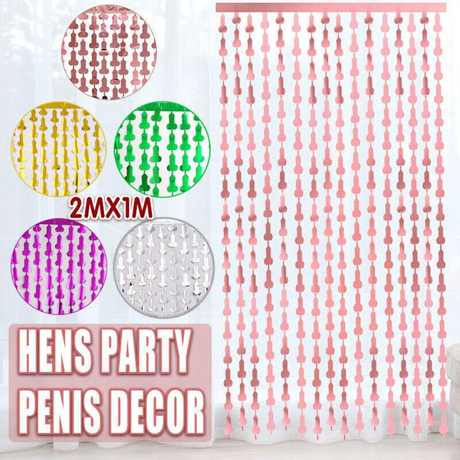 Willy Tinsel Curtain Metalic BackDrop 2m x 1m Hens Party Decor AU Stock - Aimall