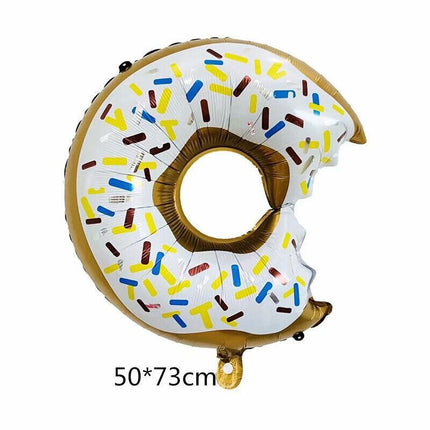 Pink Iced Donut with Bite Foil Balloon Helium Quality Party Decoration Sweet AU - Aimall