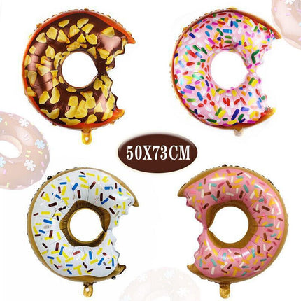 Pink Iced Donut with Bite Foil Balloon Helium Quality Party Decoration Sweet AU - Aimall