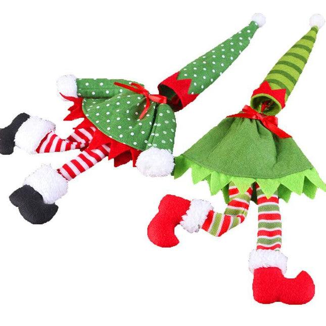 4X Christmas Bottle Covers Gift Holder Bags Red Wine Clothes Dot Decoration Bag - Aimall