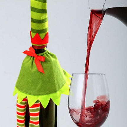 4X Christmas Bottle Covers Gift Holder Bags Red Wine Clothes Dot Decoration Bag - Aimall