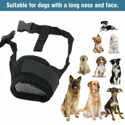 Adjustable Pet Dog Mask Bark Bite Mesh Mouth Muzzle Grooming Anti Stop Chewing - Aimall