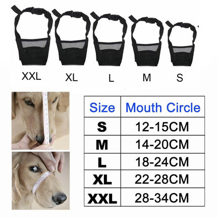 Adjustable Pet Dog Mask Bark Bite Mesh Mouth Muzzle Grooming Anti Stop Chewing - Aimall