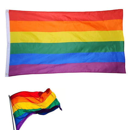 Rainbow Flag Gay Lesbian Pride LGBT Mardi Gras Party Banner Outdoor 150x90cm AU - Aimall