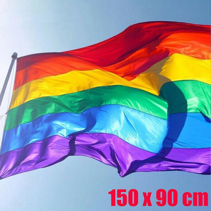 Rainbow Flag Gay Lesbian Pride LGBT Mardi Gras Party Banner Outdoor 150x90cm AU - Aimall