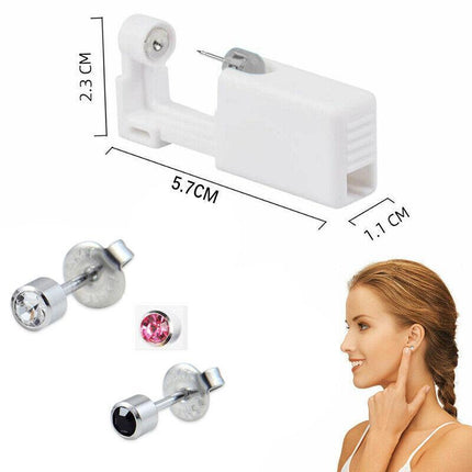 Disposable Sealed Nose Piercing Gun Kit Tool With 316L Stud Bone With Gem 1PC - Aimall