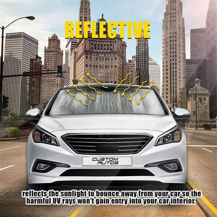 Car Windscreen Sun Shade Heat Reflective Windshield Front Rear Window UV Block - Aimall