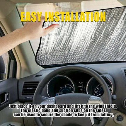Car Windscreen Sun Shade Heat Reflective Windshield Front Rear Window UV Block - Aimall
