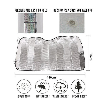 Car Windscreen Sun Shade Heat Reflective Windshield Front Rear Window UV Block - Aimall