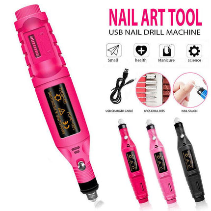 Electric Nail Drill Bits 12File Tool Set Machine Acrylic Art Manicure Pen Shaper - Aimall
