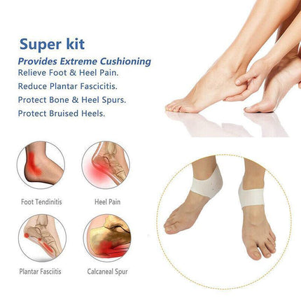 Silicone Gel Heel Socks Cracked Foot Skin Care Protector Sleeve Pain Relief AU - Aimall