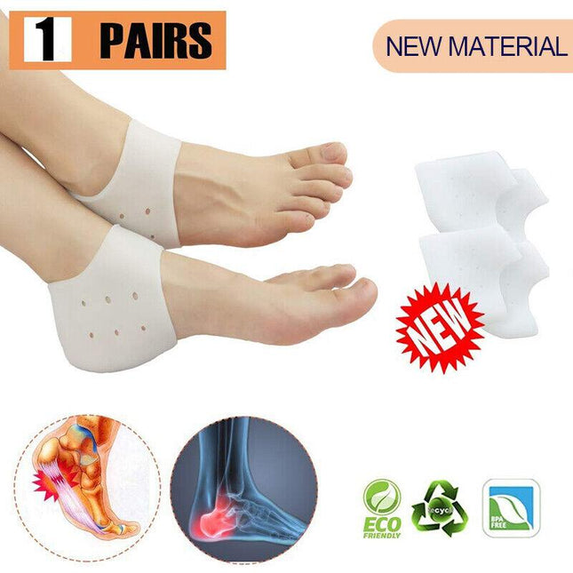 Silicone Gel Heel Socks Cracked Foot Skin Care Protector Sleeve Pain Relief AU - Aimall