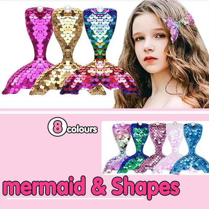 2 PCS Fish Tail Mermaid Hair Clip Barrettes Duckbill Hairpins Accessories New AU - Aimall