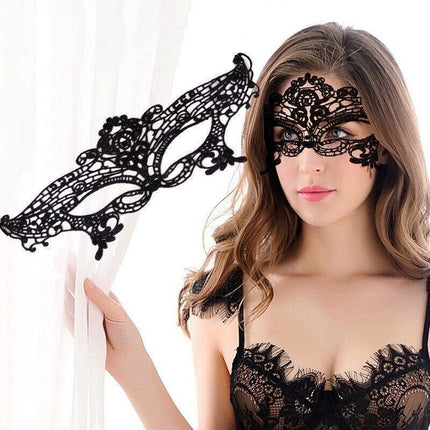 Black Lace Eye Mask Costume Ball Party Fancy Dress Ladies Masquerade Mask - Aimall