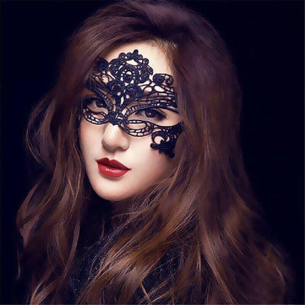 Black Lace Eye Mask Costume Ball Party Fancy Dress Ladies Masquerade Mask - Aimall