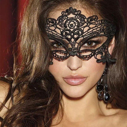 Black Lace Eye Mask Costume Ball Party Fancy Dress Ladies Masquerade Mask - Aimall
