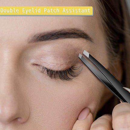 3 PCS Professional Slanted Tip Eyebrow Tweezers Stainless Steel Beauty Tweezer - Aimall