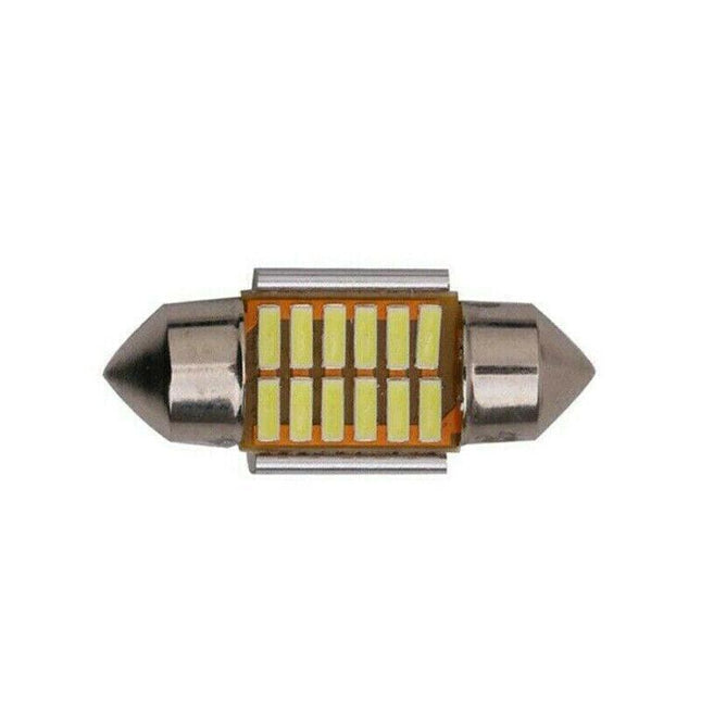 2 PCS 1W 31MM 12 SMD LED Festoon Interior Car Light Bulb Bright White Dome Lamp - Aimall