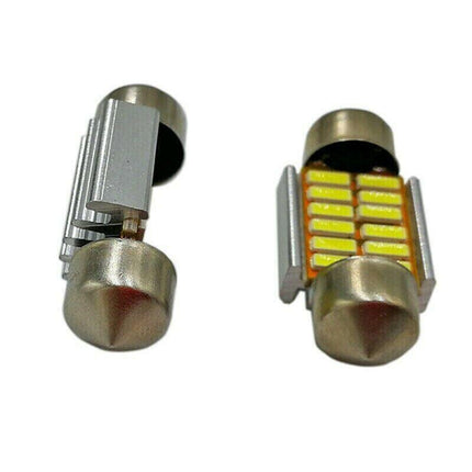 2 PCS 1W 31MM 12 SMD LED Festoon Interior Car Light Bulb Bright White Dome Lamp - Aimall