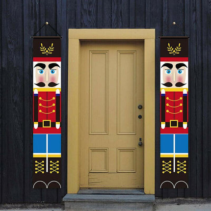 Nutcracker Soldier Door Banner Couplet Merry Christmas Xmas Decoration Ornaments - Aimall