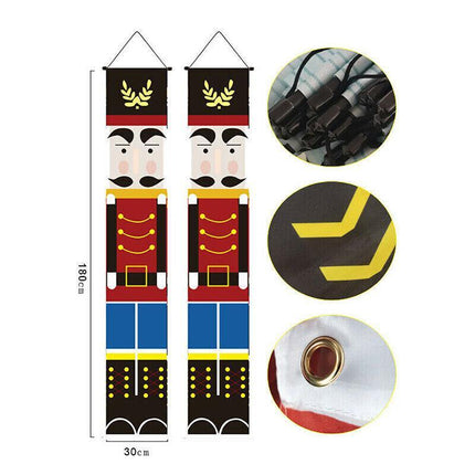 Nutcracker Soldier Door Banner Couplet Merry Christmas Xmas Decoration Ornaments - Aimall