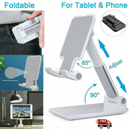 Foldable Adjustable Universal Desk Stand Holder For Mobile Phone Tablet Portable - Aimall