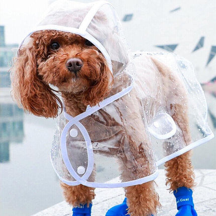 Puppy Waterproof Pet Dog Raincoat Jacket Clothes Vest Rain Outdoor Coat Hoodies - Aimall