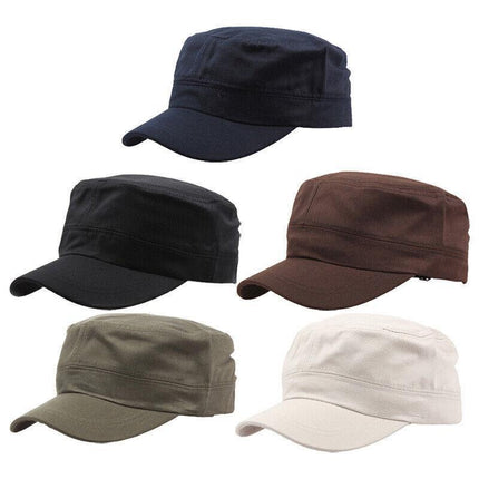 Army Plain Hat Classic Cadet Field Military Cap Style Patrol Baseball Adjustable - Aimall