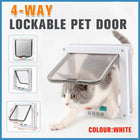 4-Way Safe Lockable Locking Pet Cat Dog Door Brushy Flap Screen L Large Size AU - Aimall
