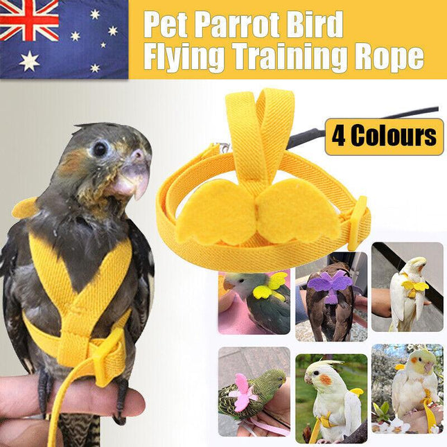 Adjustable Pet Parrot Bird Harness Lead Leash Flying Training Rope Cockatiel AU - Aimall