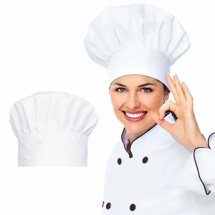 Chef Hat Baker Kitchen Cook Restaurants Catering Cap Men Women Black Red AU - Aimall