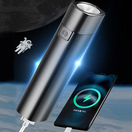9000LM Mini LED Flashlight USB Rechargeable Portable Torch Power Bank Lamp Light - Aimall