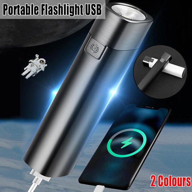 9000LM Mini LED Flashlight USB Rechargeable Portable Torch Power Bank Lamp Light - Aimall