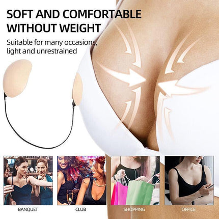 New Invisible Bra Push-Up Frontless Breast Lift Up Deep Covers Backless AU Stock - Aimall