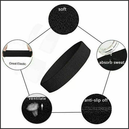 Wristbands Headband Sweatbands Sweat Band for Sport Tennis Badminton Yoga Cotton - Aimall