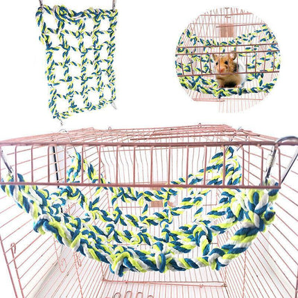 Pet Bird Parrot Hanging Hammock Ladder Toy Swing Hamster Rope Cage Perch Net AU - Aimall