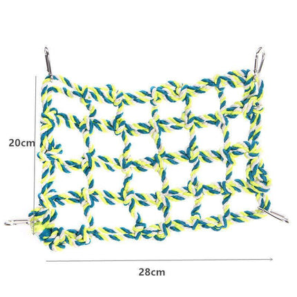 Pet Bird Parrot Hanging Hammock Ladder Toy Swing Hamster Rope Cage Perch Net AU - Aimall