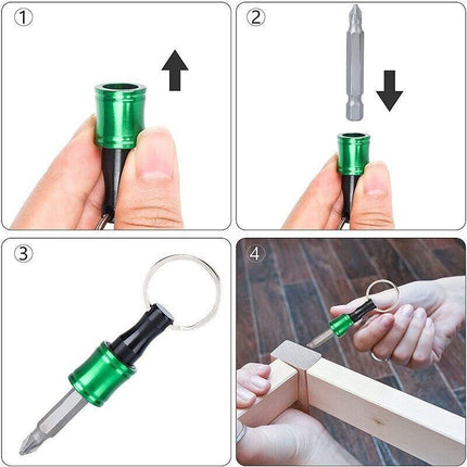 6PCS Hex Shank Screwdriver Bit Holder Extension Bar Keychain Driver Keyring AU - Aimall