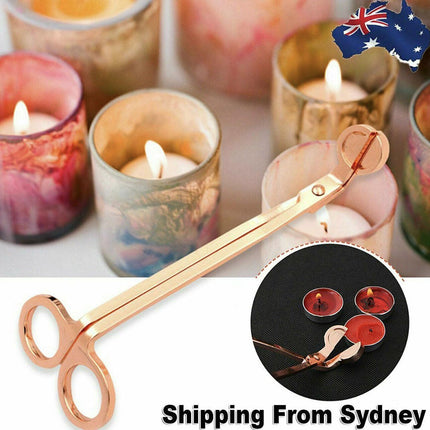 Rose gold Candle Wick Trimmer Scissors Stainless Steel Candle Cutter Snuffers AU - Aimall